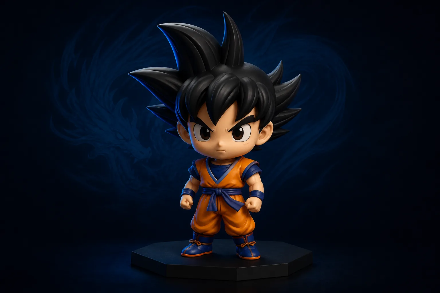 Orange and blue anime-style collectible figurine